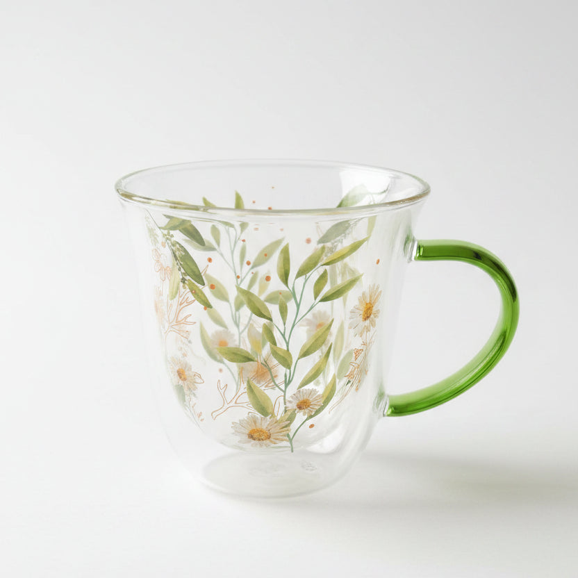 Botanical Double Wall Glass Mug