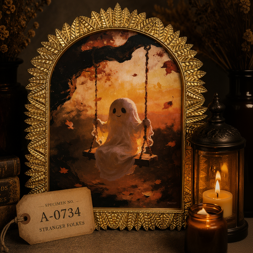 Ghost On A swing Picture Frame