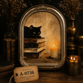 Witch's Cat And Books Framed Print
