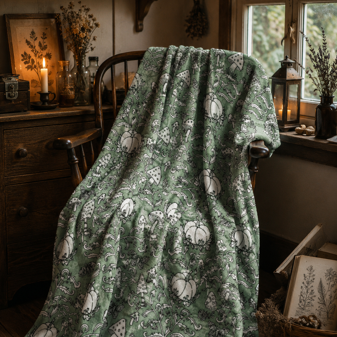 Sage Mushroom Plush Throw 152x178cm