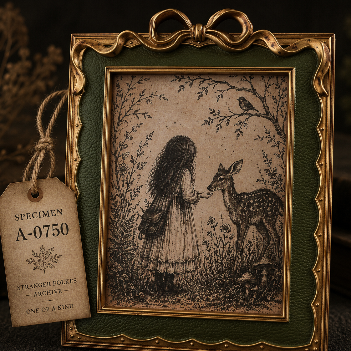Girl & Fawn Framed Artwork