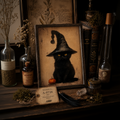 Witch's Cat Framed Print