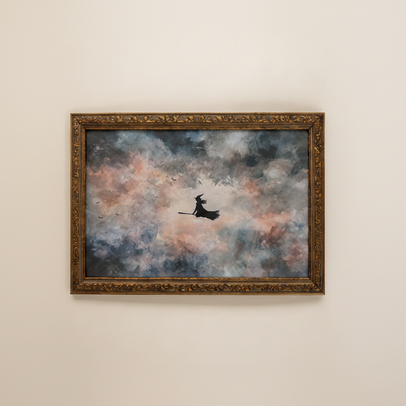 Witch in the Sky Framed Wall Art