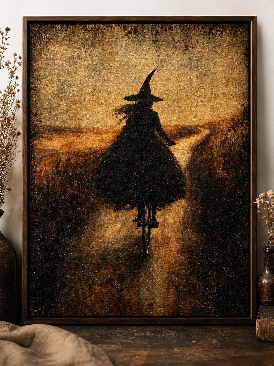 The Witch's Last Journey – Hand Embellished Canvas