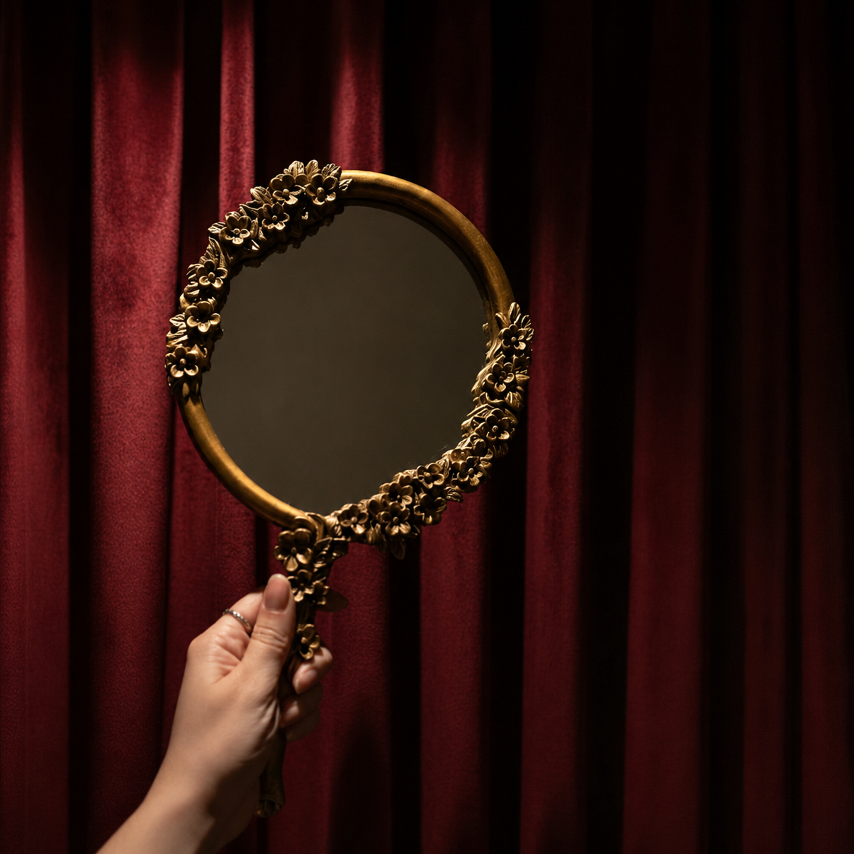 Ornate Gold Hand Mirror