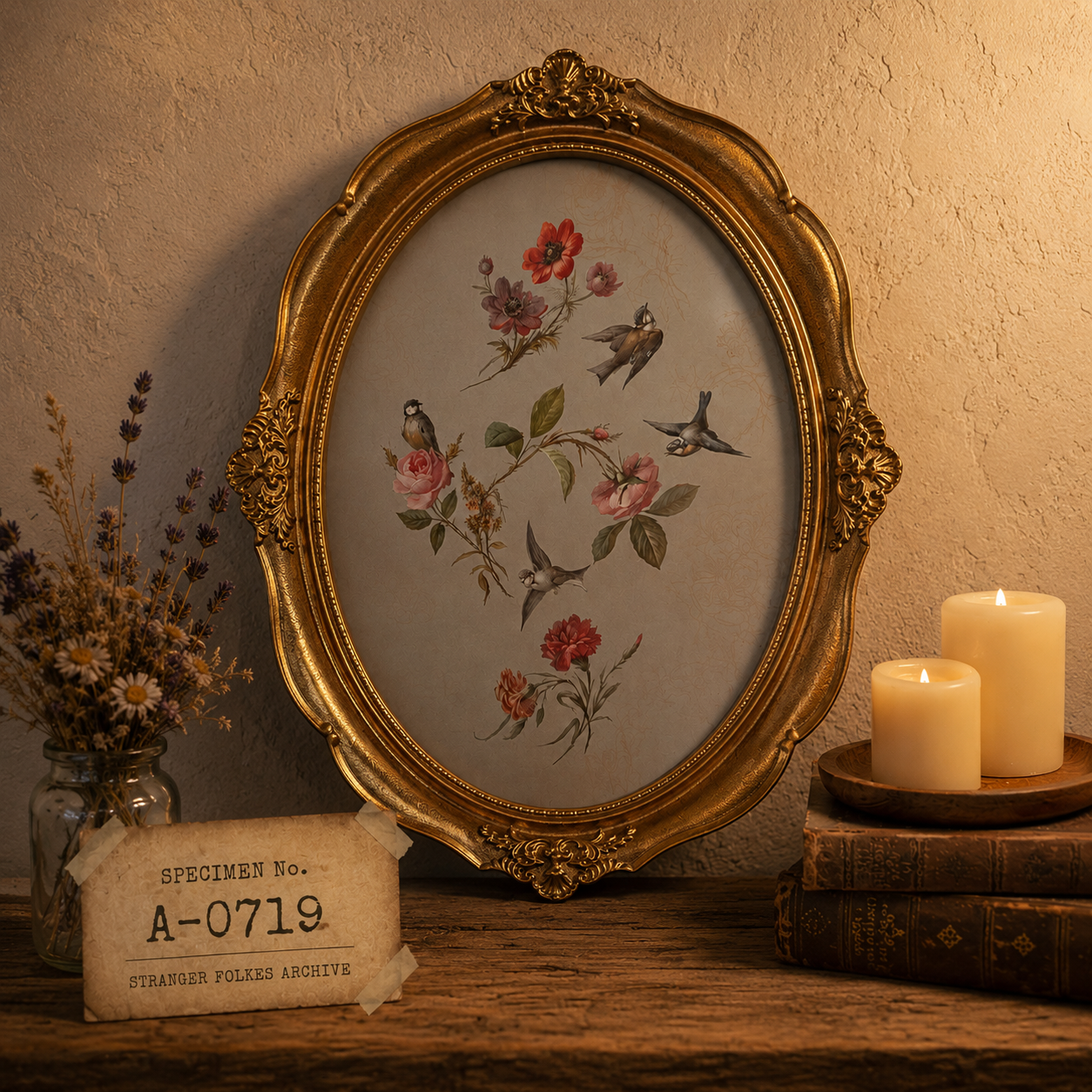 Ornate Botanical Bird Wall Frame