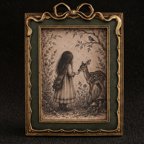 Girl & Fawn Framed Artwork