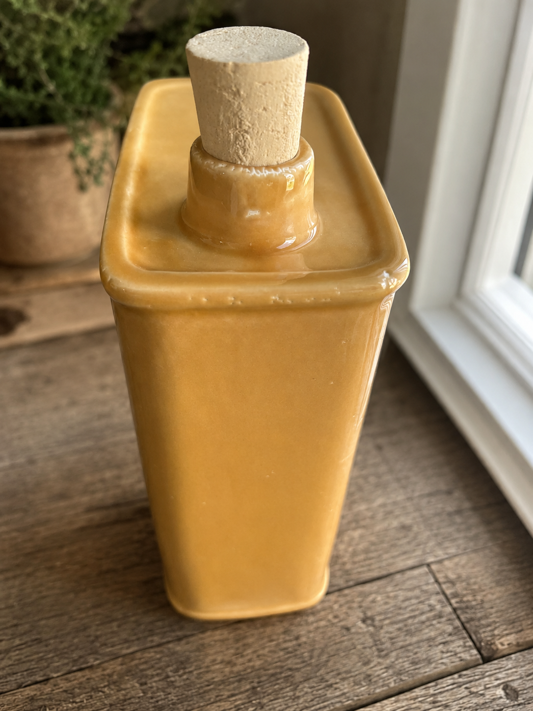 Rustic Ceramic Olive Oil Bottle
