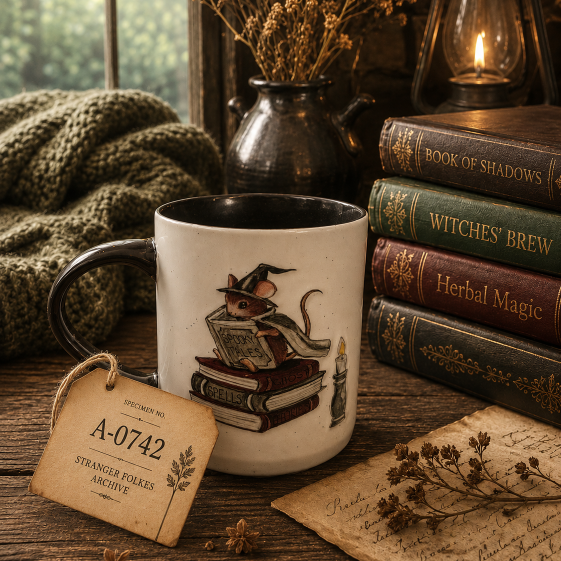 Spooky Tales Witch Mouse Ceramic Mug