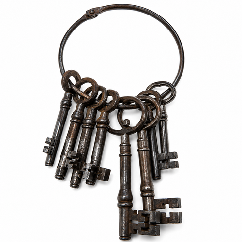 A Collection of Old Iron Skeleton Keys