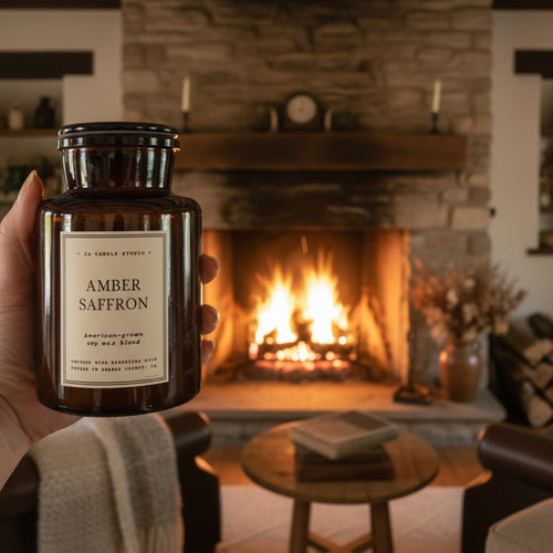 Amber Saffron Apothecary Candle