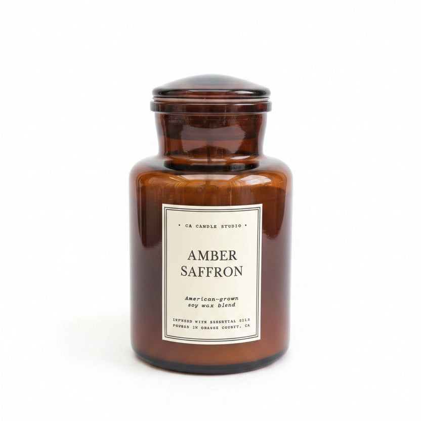 Amber Saffron Apothecary Candle