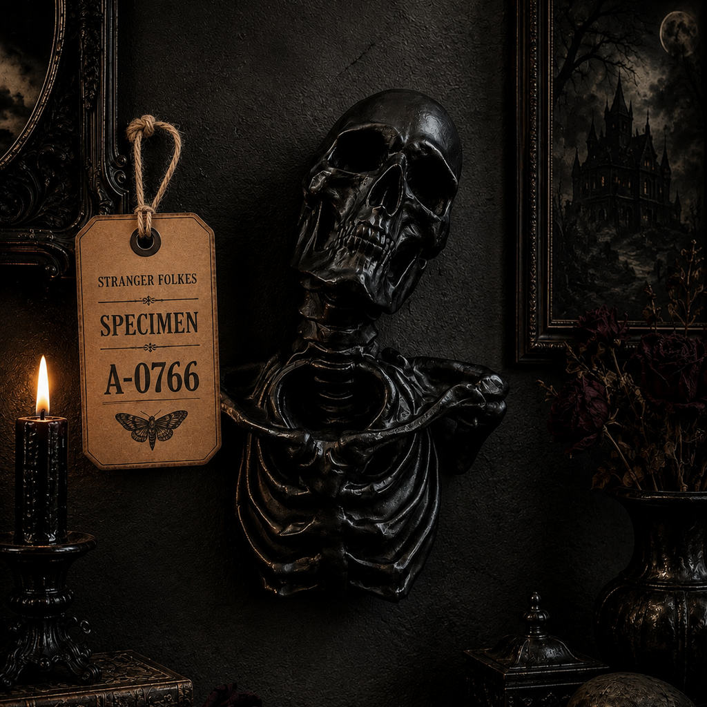 Gothic Skeleton Bust Resin Wall Decor
