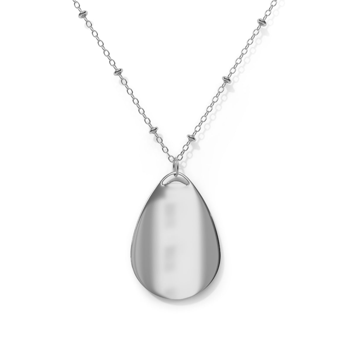I Follow Curiosity Ellipse Pendant Necklace