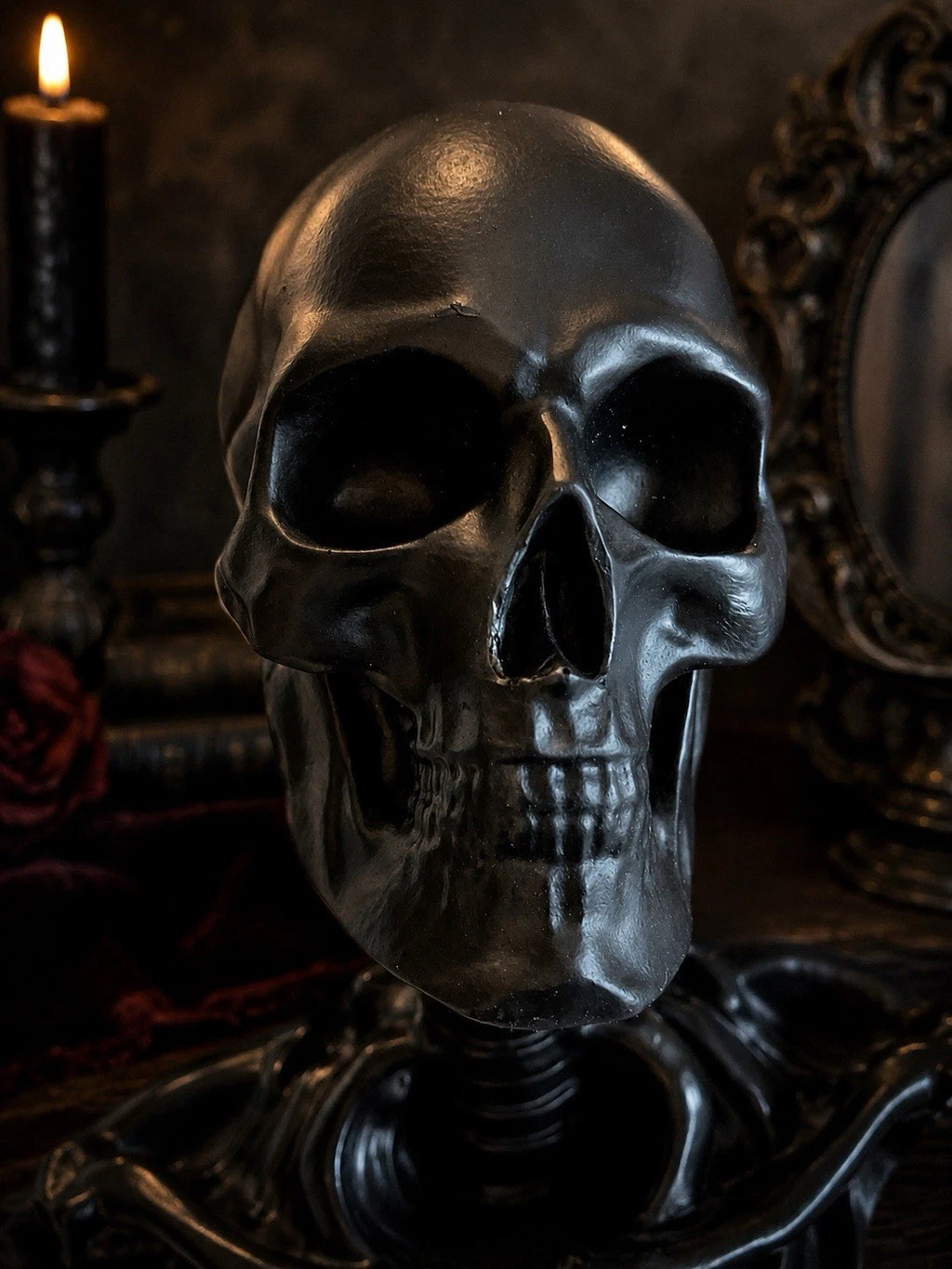 Gothic Skeleton Bust Resin Wall Decor